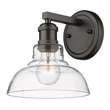 Golden 0305-BA1 BLK-CLR - Yep by Golden Lighting Carver 1-light Vanity in Matte Black and Clear Glass